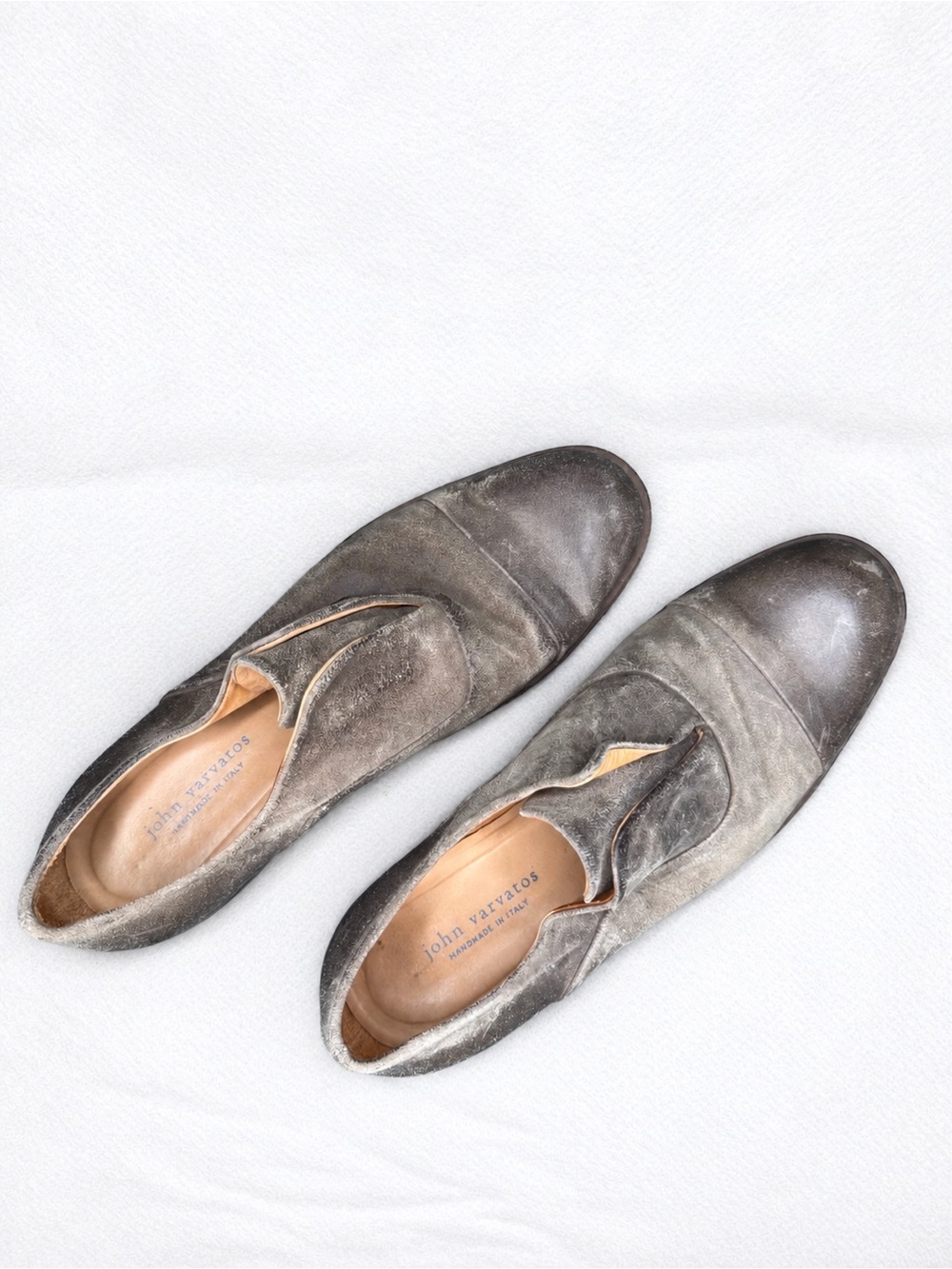 John Varvatos Gray Suede Oxford Shoes